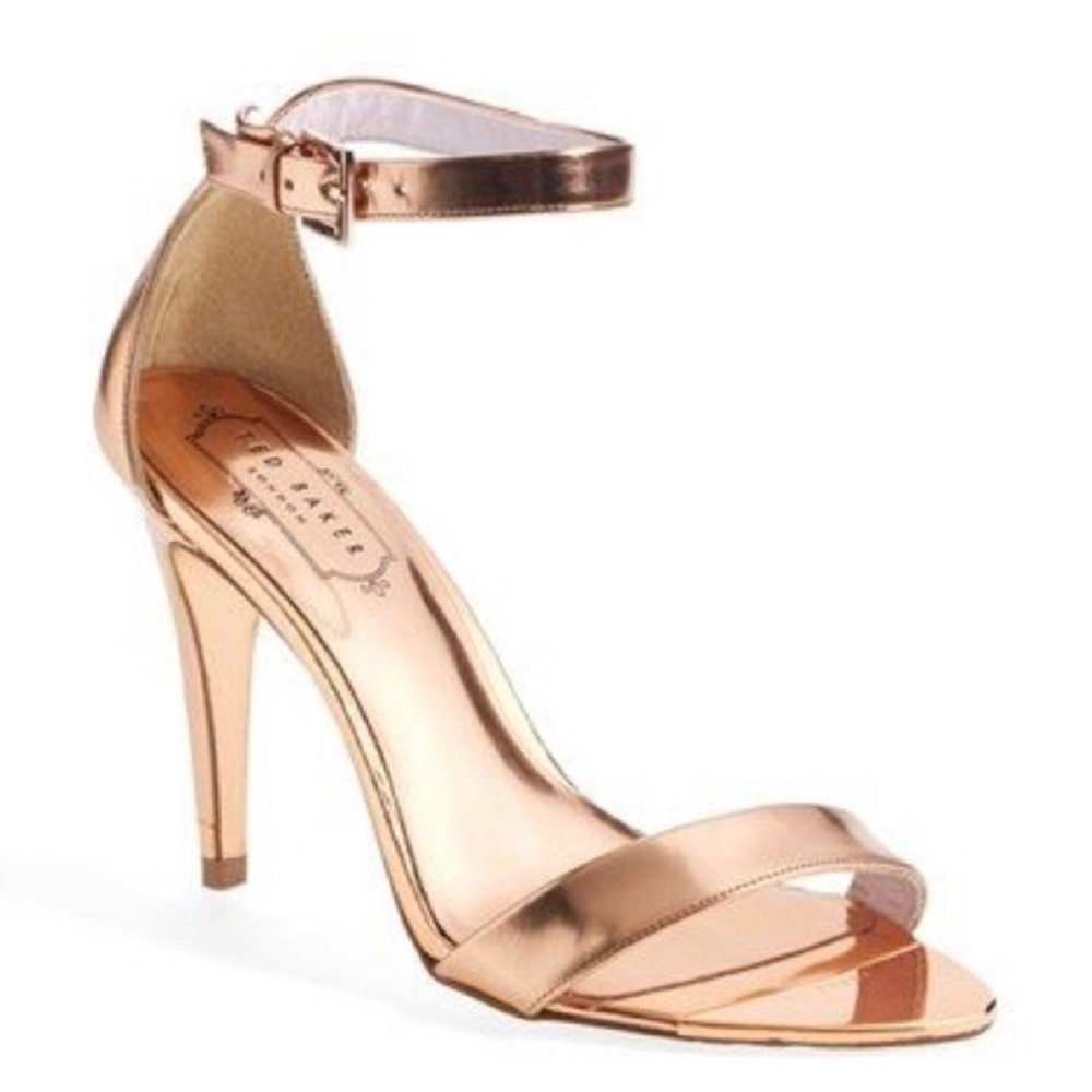 Ted Baker London rose gold sandals, size 8, worn once.